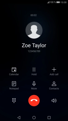Press the end call icon.