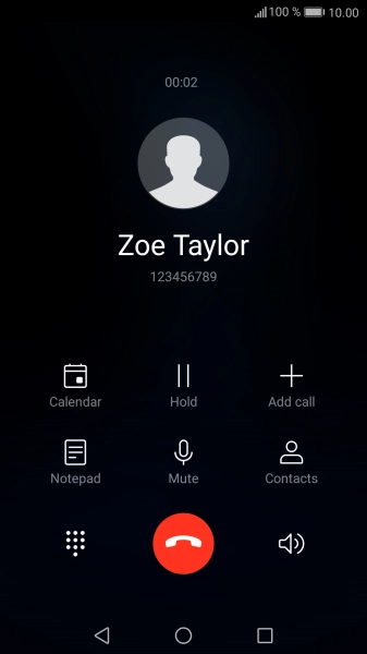 Press the end call icon.
