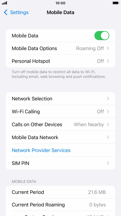 Press Mobile Data Network.