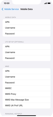 Press APN and key in live.vodafone.com.