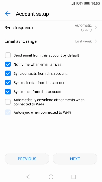 If this screen is displayed, you email account has been recognised and set up automatically. Follow the instructions on the screen to key in more information and finish setting up your phone.