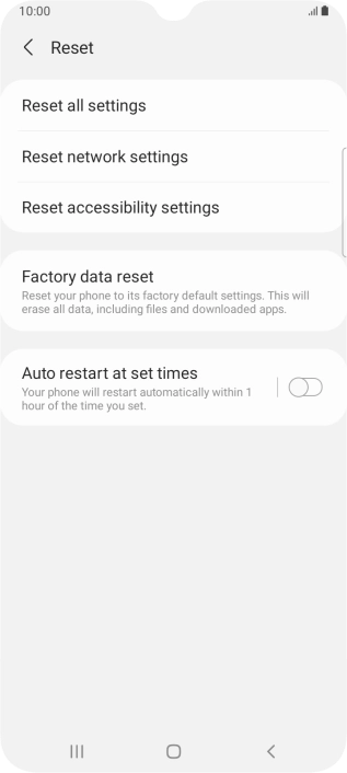 Press Factory data reset.