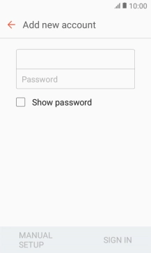 Press Password and key in the password for your email account.