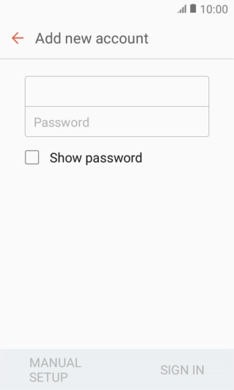 Press Password and key in the password for your email account.