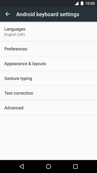 Press Languages.