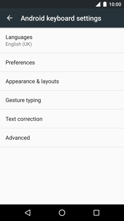 Press Languages.