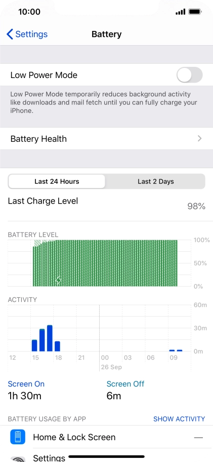 Press Battery Health.