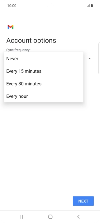 Press the required setting.