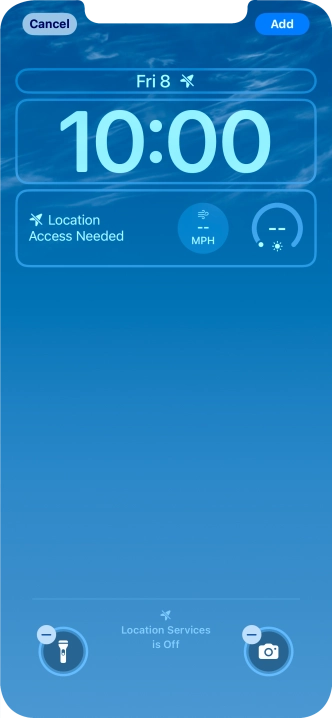 To customise the way the lock screen date is displayed, press the date widget and follow the instructions on the screen to select the required widget display mode.