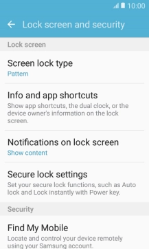 Press Screen lock type and key in the current phone lock code.