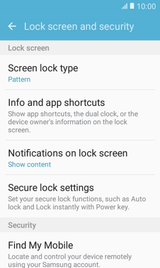 Press Screen lock type and key in the current phone lock code.