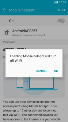 If Wi-Fi is turned on, press OK.