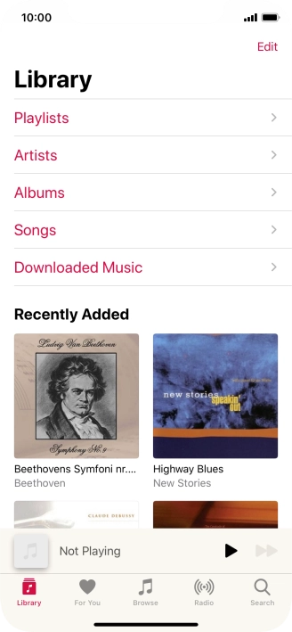 Press Playlists.