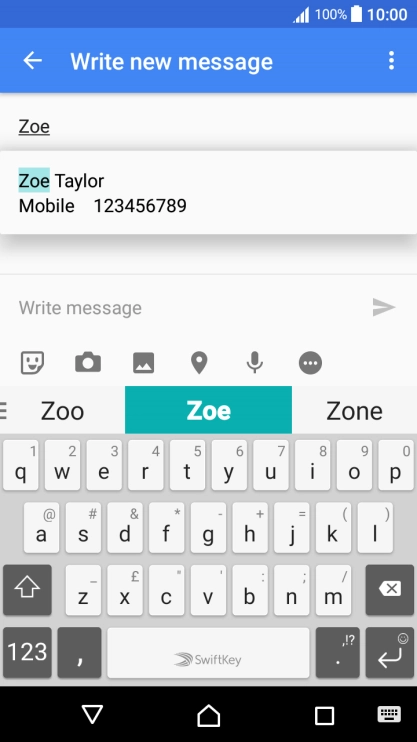 Press the required contact.