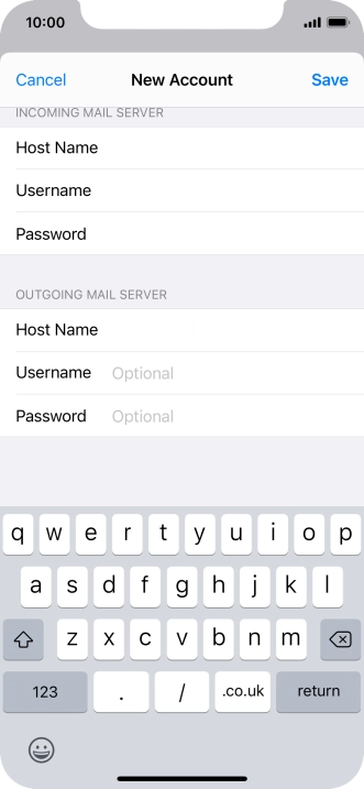 Press Save. Your email account has now been set up. To select more settings for incoming and outgoing server, proceed with the following steps.