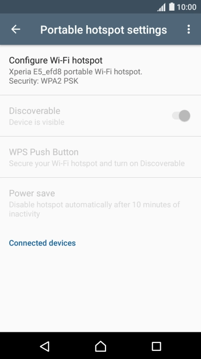 Press Configure Wi-Fi hotspot.