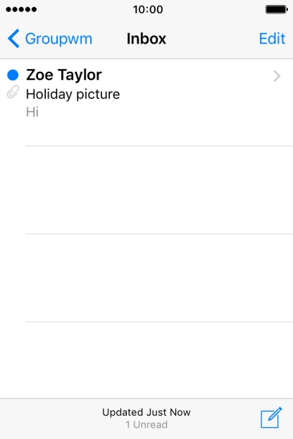 Press the new email message icon.
