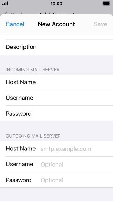 Press Host Name and key in mail.vodafone.ie.