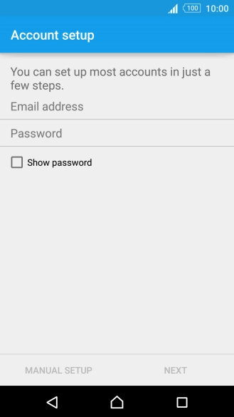 Press Email address and key in your email address.