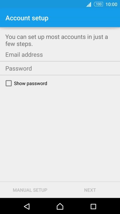 Press Email address and key in your email address.