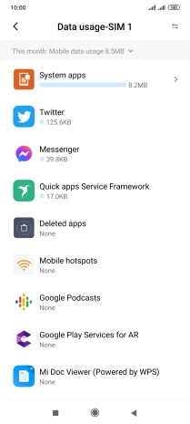 The total data usage is displayed.