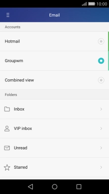 Press the required email account.