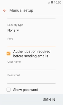Press Authentication required before sending emails to turn off the function.