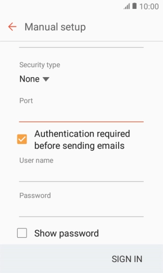 Press Authentication required before sending emails to turn off the function.