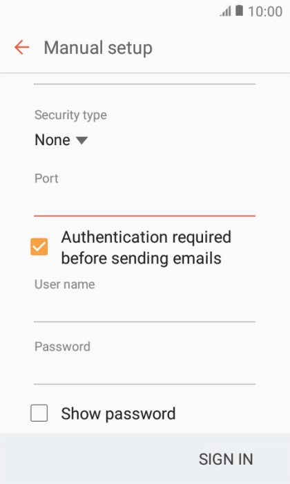 Press Authentication required before sending emails to turn off the function.