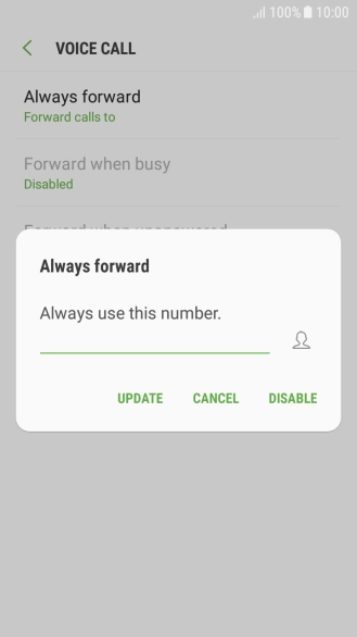 Press DISABLE.