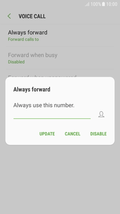 Press DISABLE.