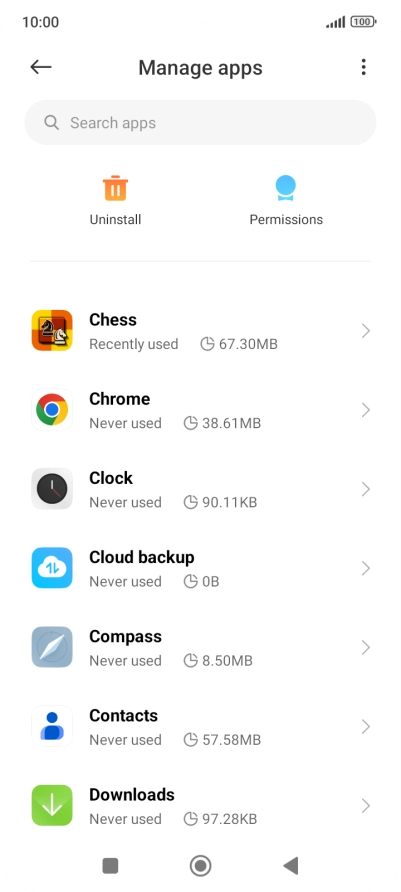 Press the required app.