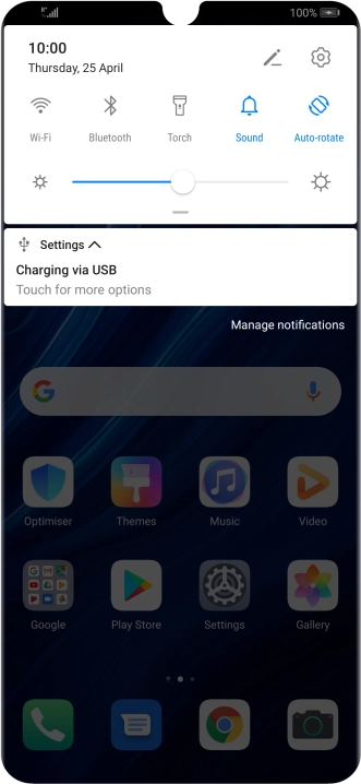 Press the settings icon.