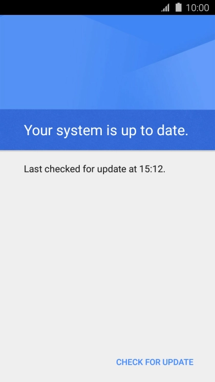 Press CHECK FOR UPDATE. If a new software version is available, it's displayed. 
Follow the instructions on the screen to update the phone software.