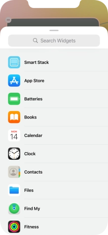 Press the required widget.