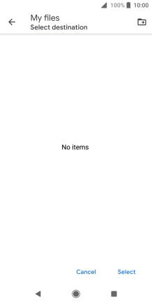 To create a new folder, press the new folder icon and follow the instructions on the screen to create a new folder.