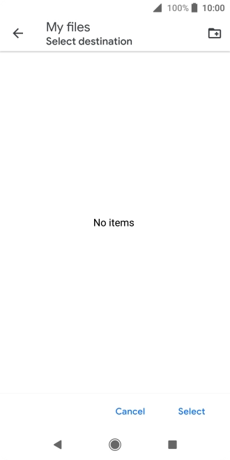 To create a new folder, press the new folder icon and follow the instructions on the screen to create a new folder.