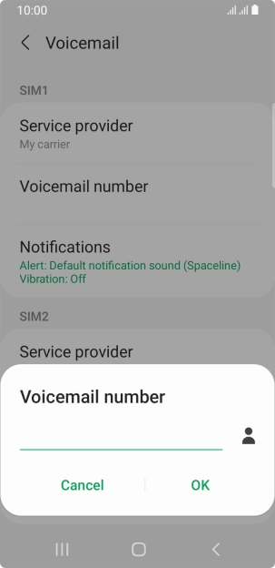 Key in (prefix) 5 (your phone number) and press OK.