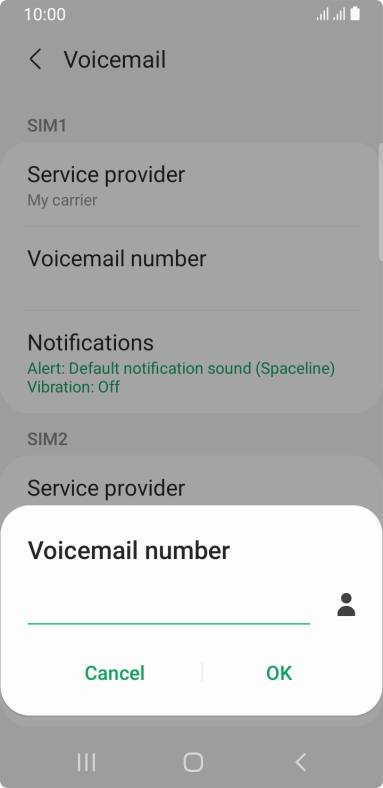 Key in (prefix) 5 (your phone number) and press OK.