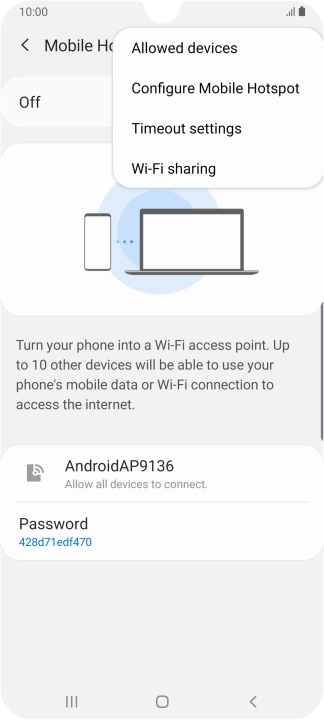 Press Configure Mobile Hotspot.