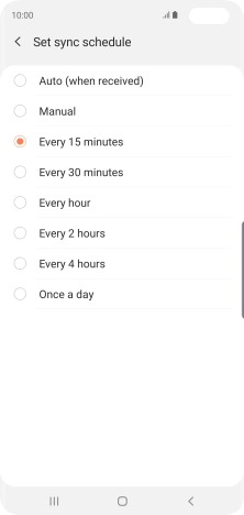 Press the required setting.