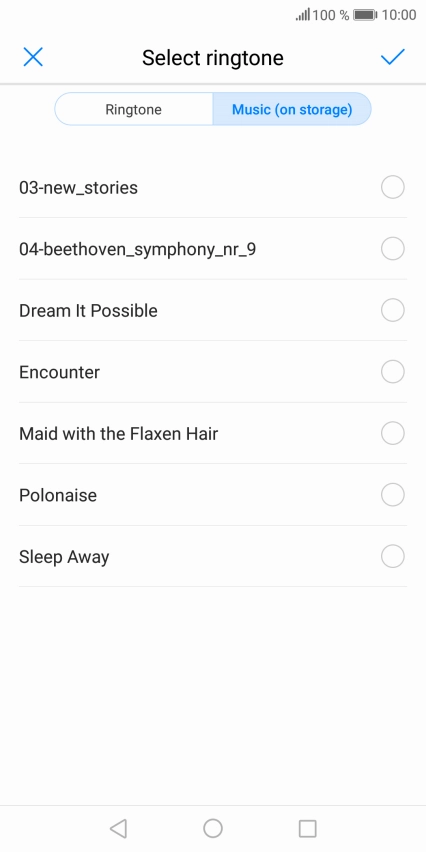Press the required ring tones to hear them.