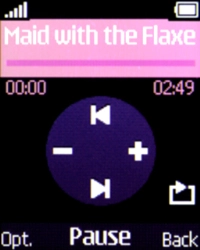 Press Navigation key right to turn up the volume.