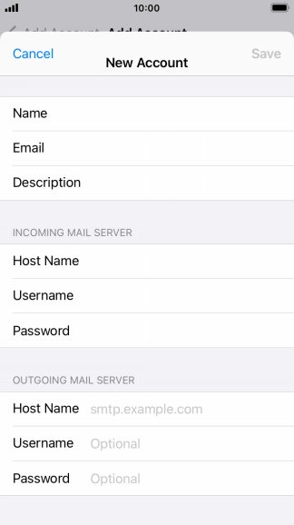 Press Host Name and key in mail.vodafone.ie.