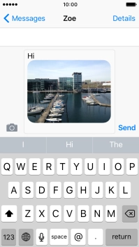 Press Send when you've finished your iMessage.