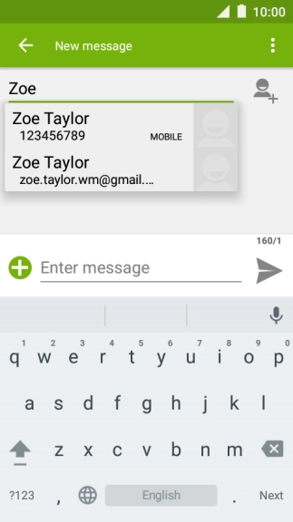 Press the required contact.