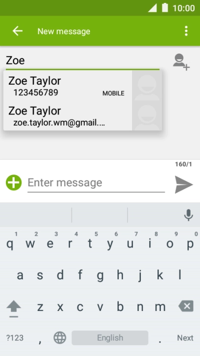 Press the required contact.