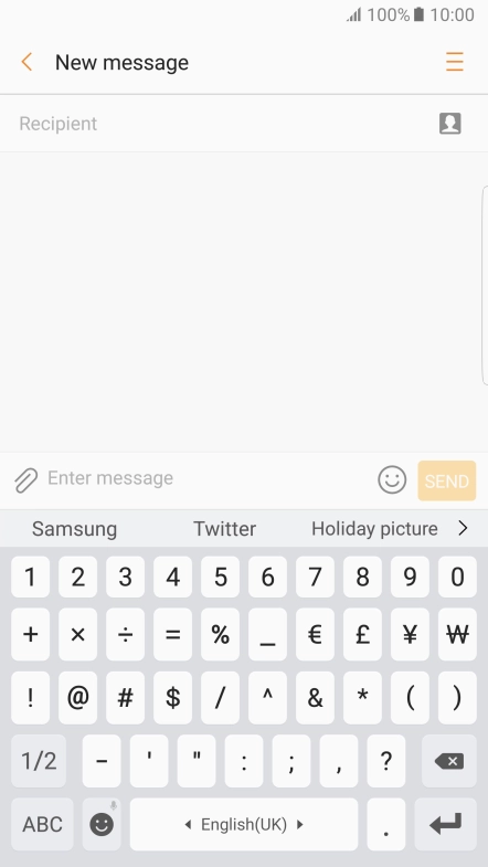 Press the required numbers and symbols.