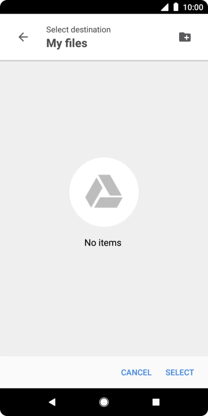 To create a new folder, press the new folder icon and follow the instructions on the screen to create a new folder.
