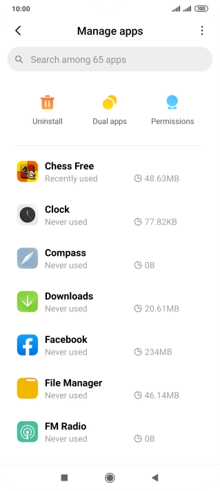 Press the required app.